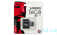 Kingston Canvas 16GB micro SDCS2 with Adapter Class 10 UHS-1 (read  up to 80 mbit/s)	